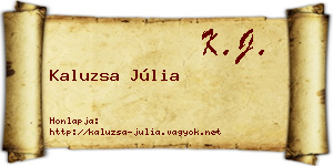 Kaluzsa Júlia névjegykártya