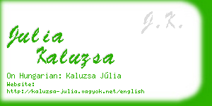 julia kaluzsa business card